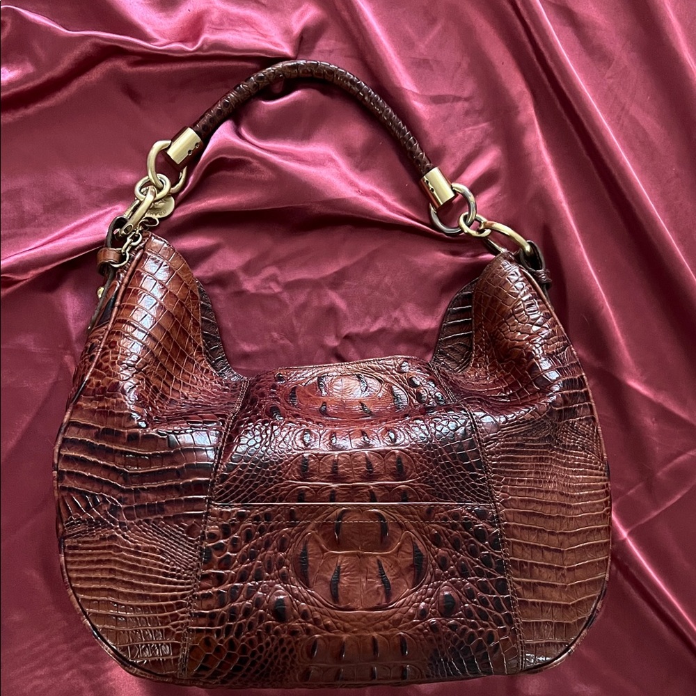 Brahmin Luxurious Crocodile Pattern Hobo Bag